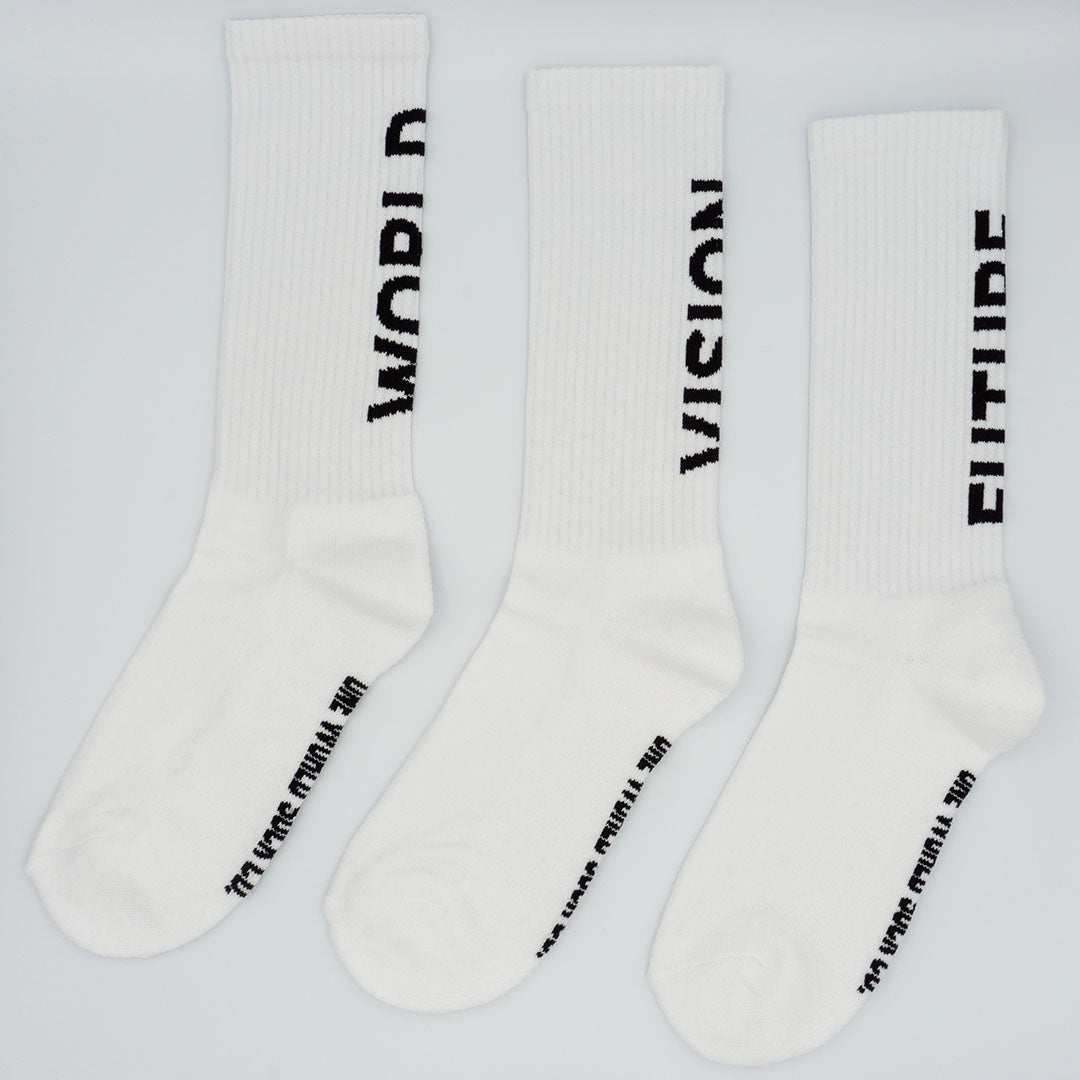 White Recycled cotton Sports Crew Socks. Socks website. socks online Store. Mens socks. Sustainable clothing for him. Socks made from Recycled cotton. Colourful Socks for Girls. Colourful Socks for Men. Colourful Socks for women. Colourful Socks for boys.  Sustainable product. Sustainable socks. Gift ideas for women. Gift Ideas for Men. Gifts for music lovers. Gifts for musicians.